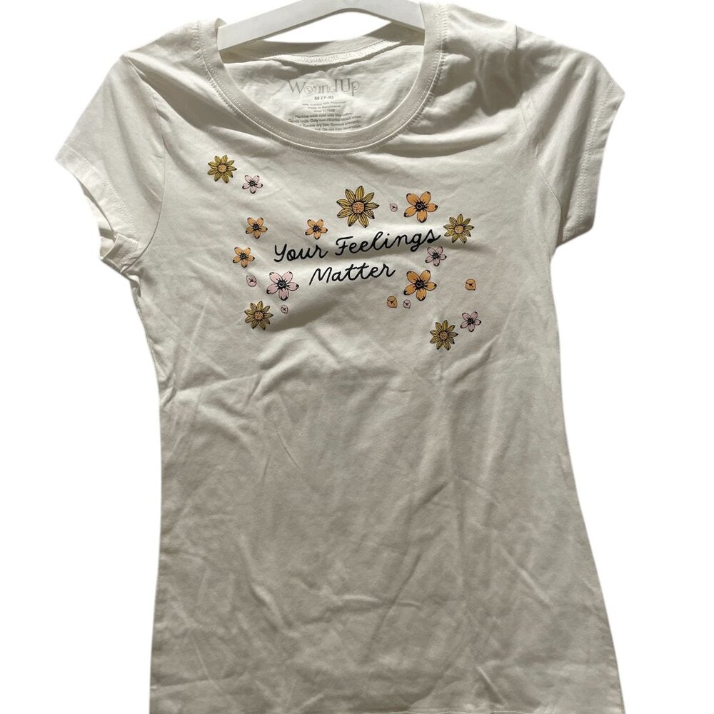 Women's Short Sleeve Tee, Wound Up, M (7-9), White, NWOT